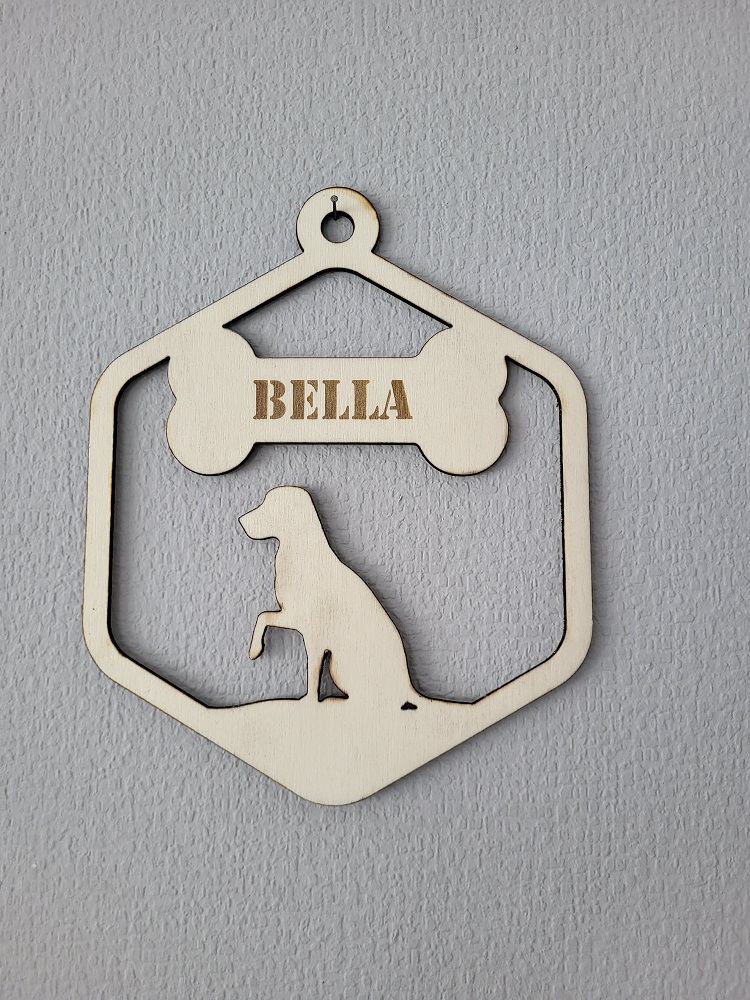 Hundeschild Knochen mit Silhouette 