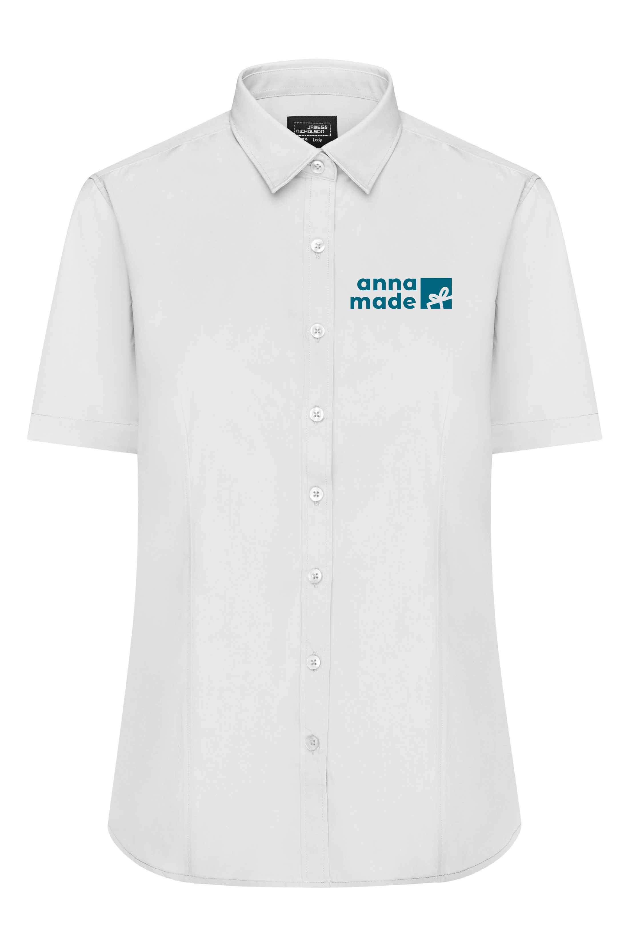 Damen-Bluse kurzarm inkl. Druck Damen-Bluse kurzarm inkl. Druck