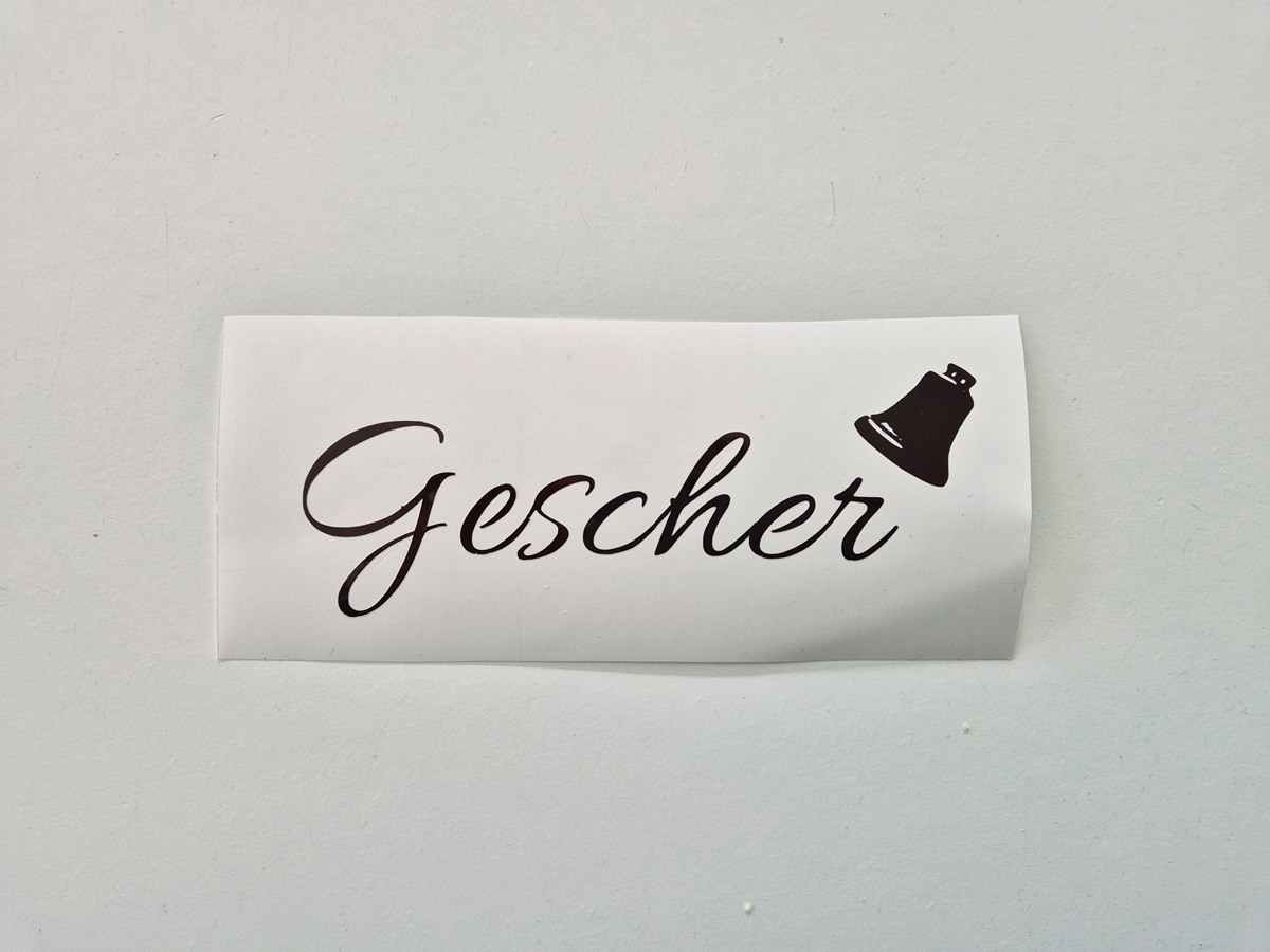 "Gescher"-Aufkleber "Gescher"-Aufkleber