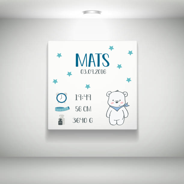 Keilrahmen/Leinwand mit Geburtsbild und Namen Keilrahmen/Leinwand mit Geburtsbild und Namen