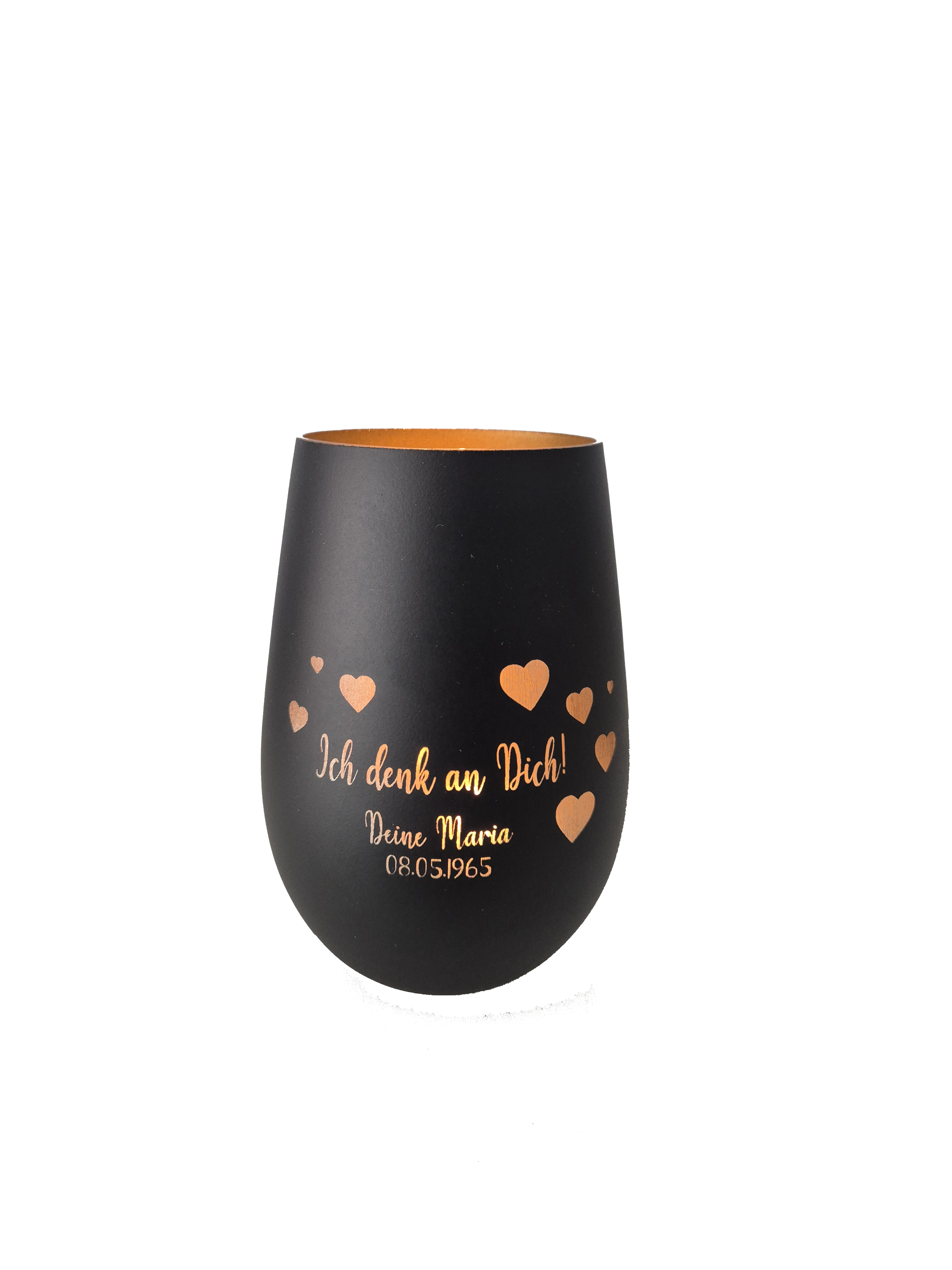 Glas in schwarz inkl. Wunschgravur Glas in schwarz inkl. Wunschgravur