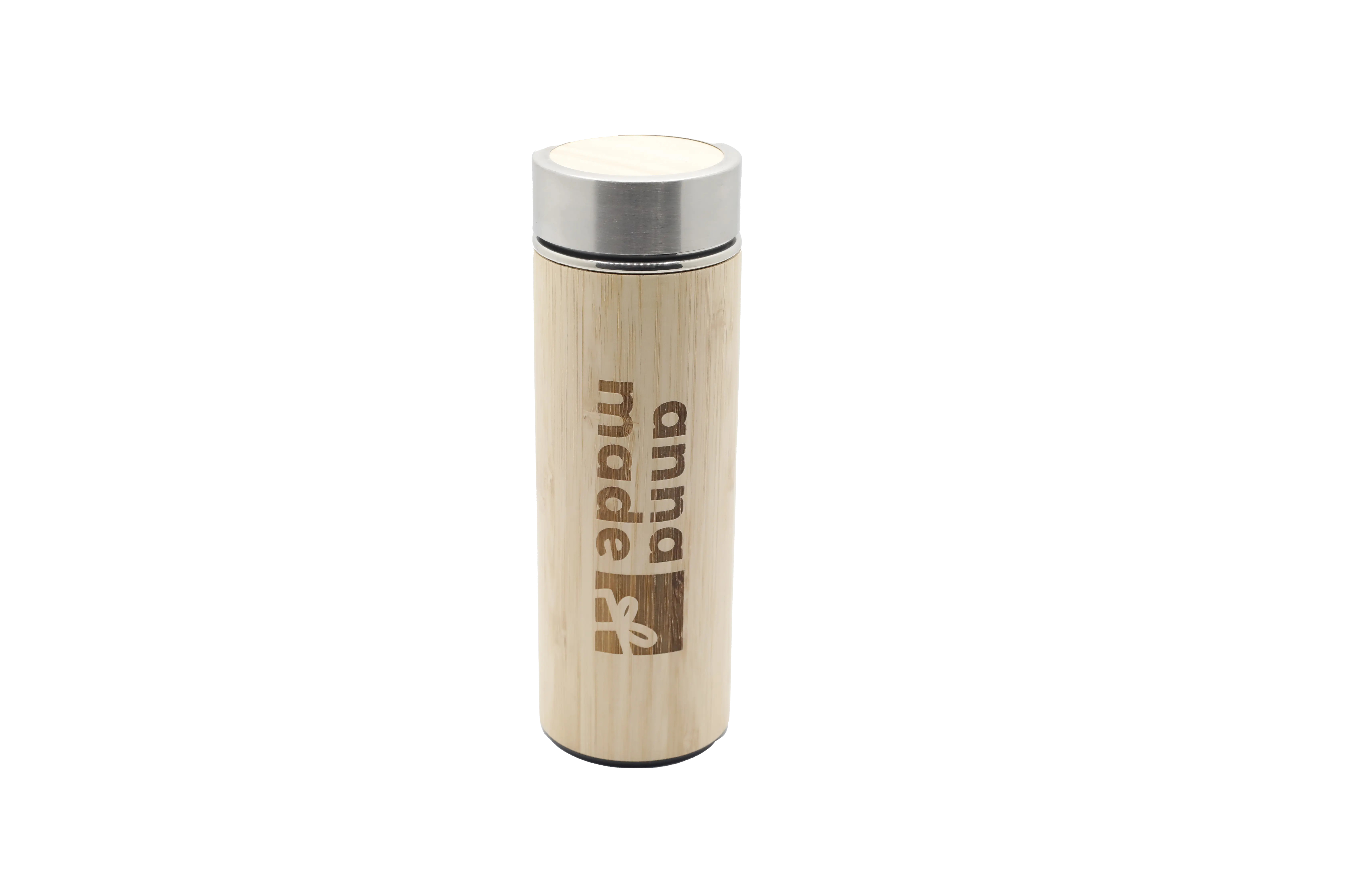 Isolierbecher aus Bambus / Personalisierte Trinkbecher/ individuell gestaltet mit Gravur/ Thermosflasche 400ml