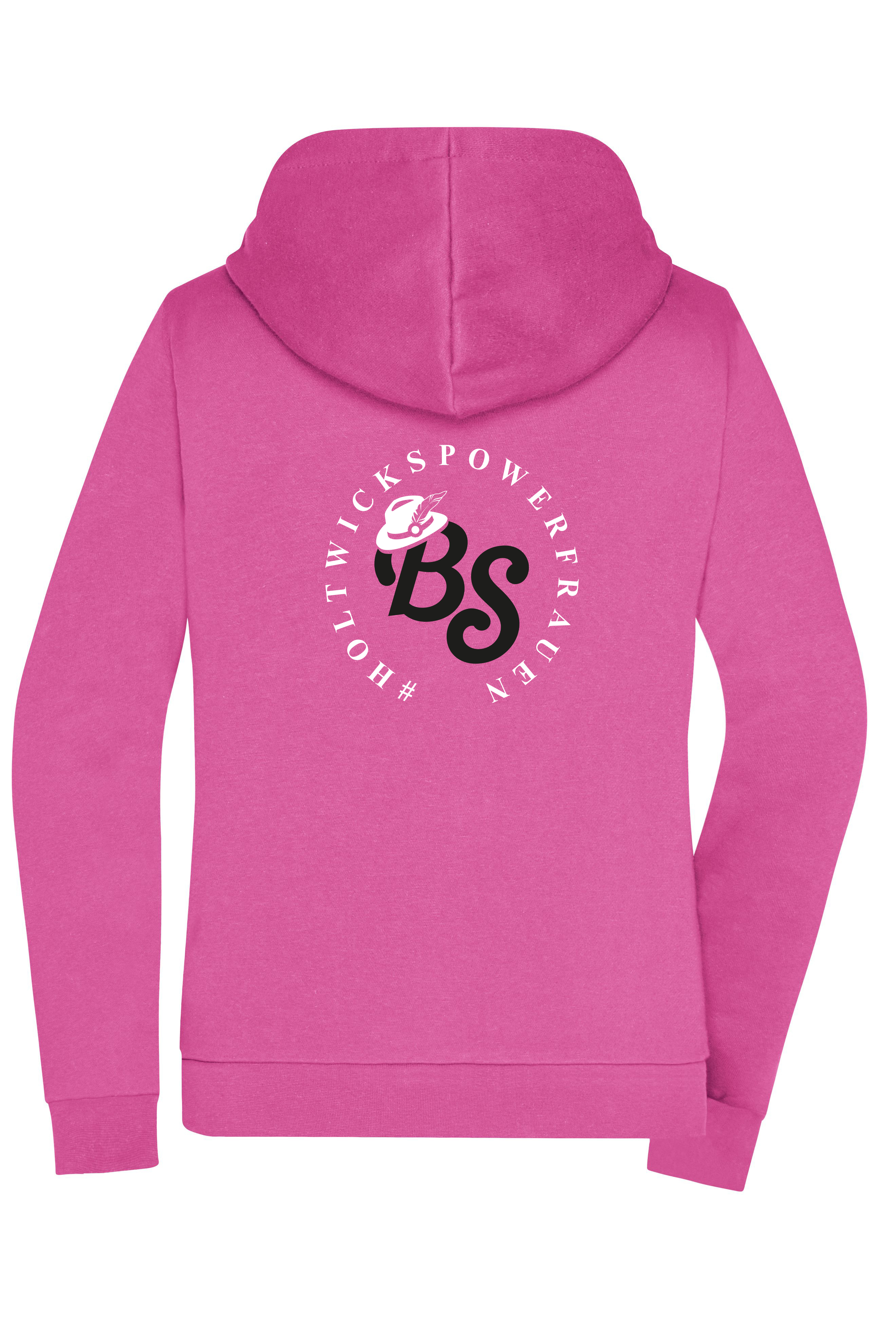 Damen Hoodie pink, Logo rund