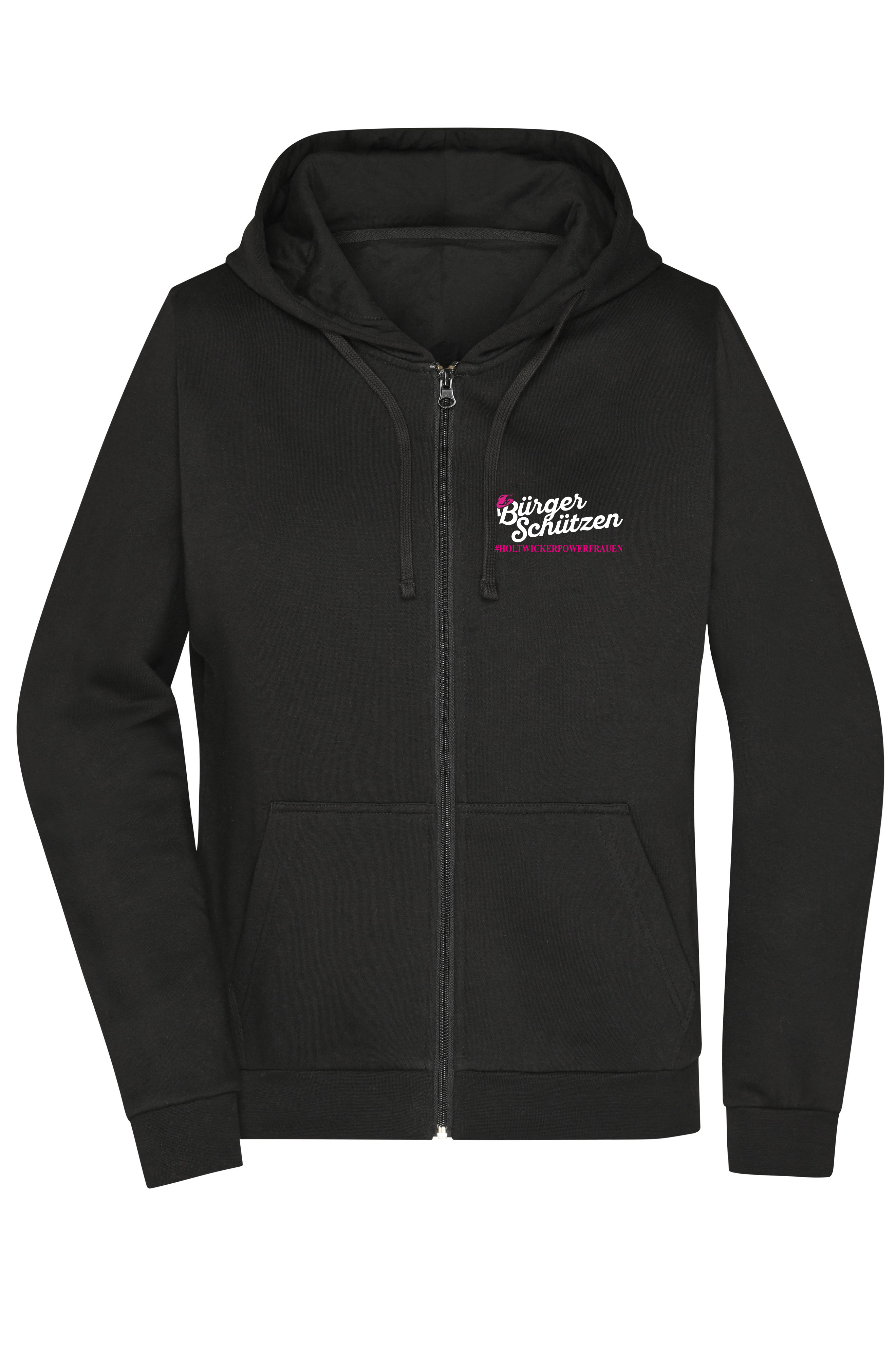 Jacke-Hoodie schwarz, Logo lang