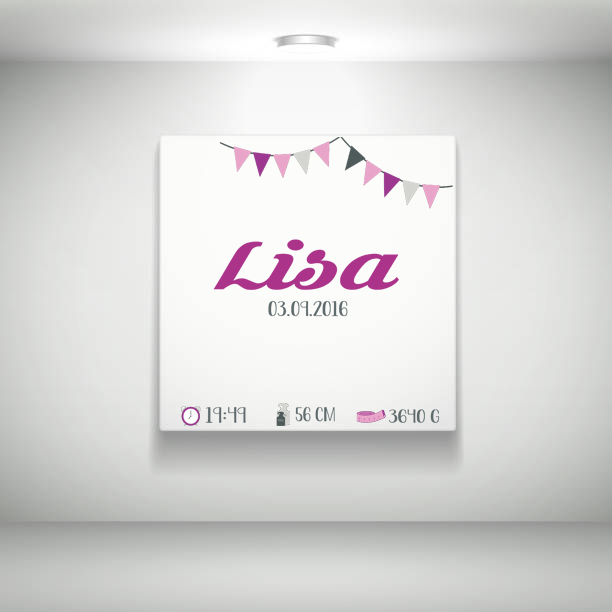 Keilrahmen/Leinwand mit Geburtsbild und Namen Keilrahmen/Leinwand mit Geburtsbild und Namen