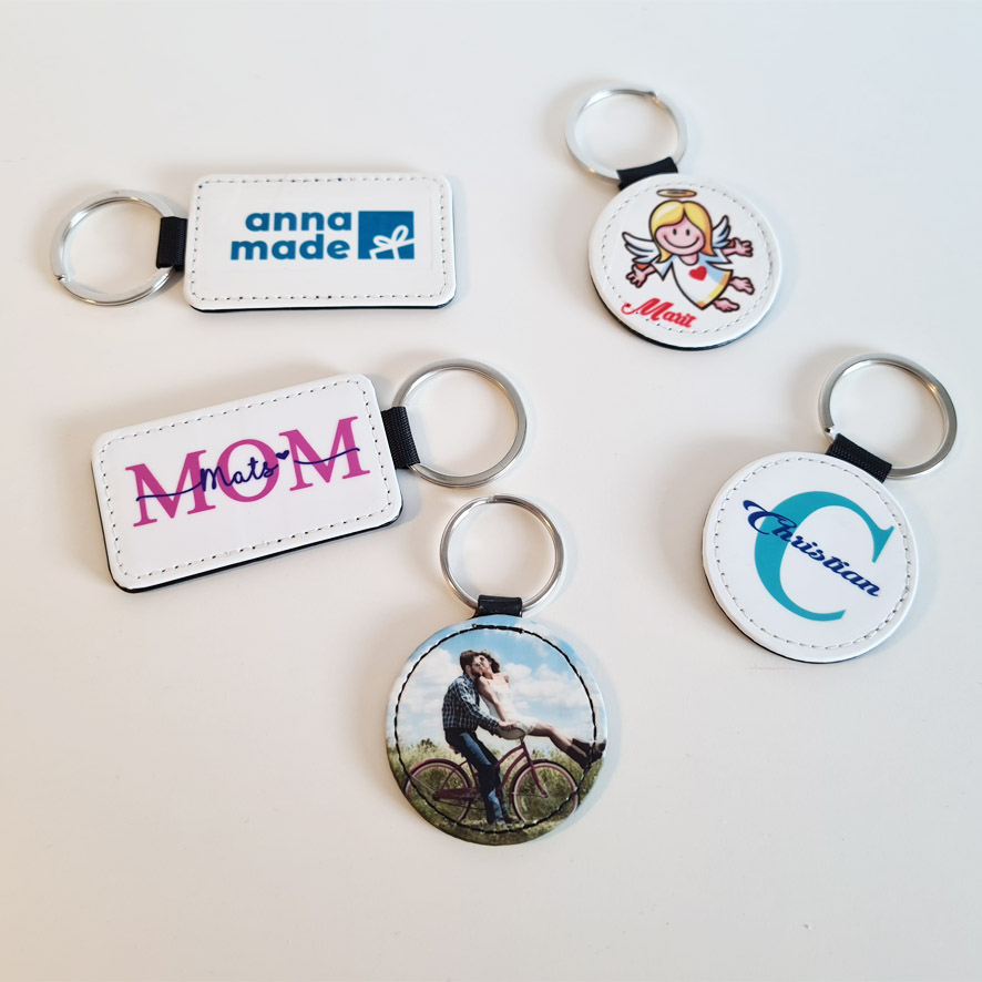 Lederschlüsselanhänger rund oder rechteckig Lederschlüsselanhänger rund oder rechteckig