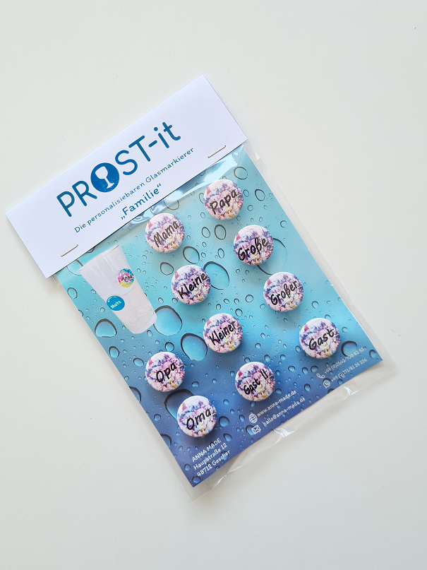 PROST-it Glasmarkierer Set "Familie" für Gläser oder Flaschen PROST-it Glasmarkierer Set "Familie" für Gläser oder Flaschen
