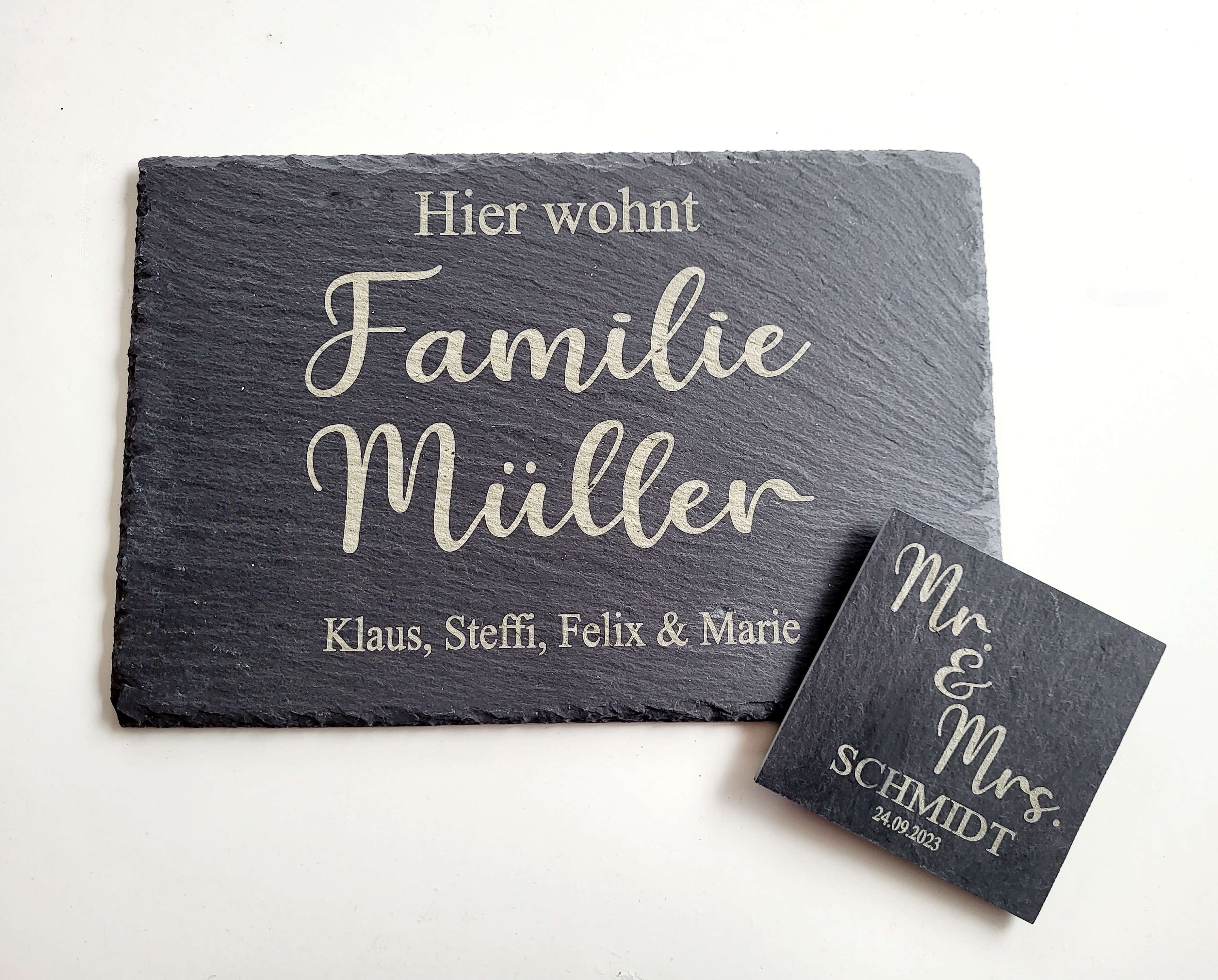 Individuelles Türschild Klingelschild Schiefertafel Namensschild mit Wunschgravur Individuelles Türschild Klingelschild Schiefertafel Namensschild mit Wunschgravur