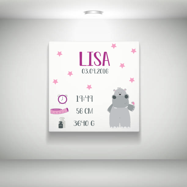 Keilrahmen/Leinwand mit Geburtsbild und Namen Keilrahmen/Leinwand mit Geburtsbild und Namen