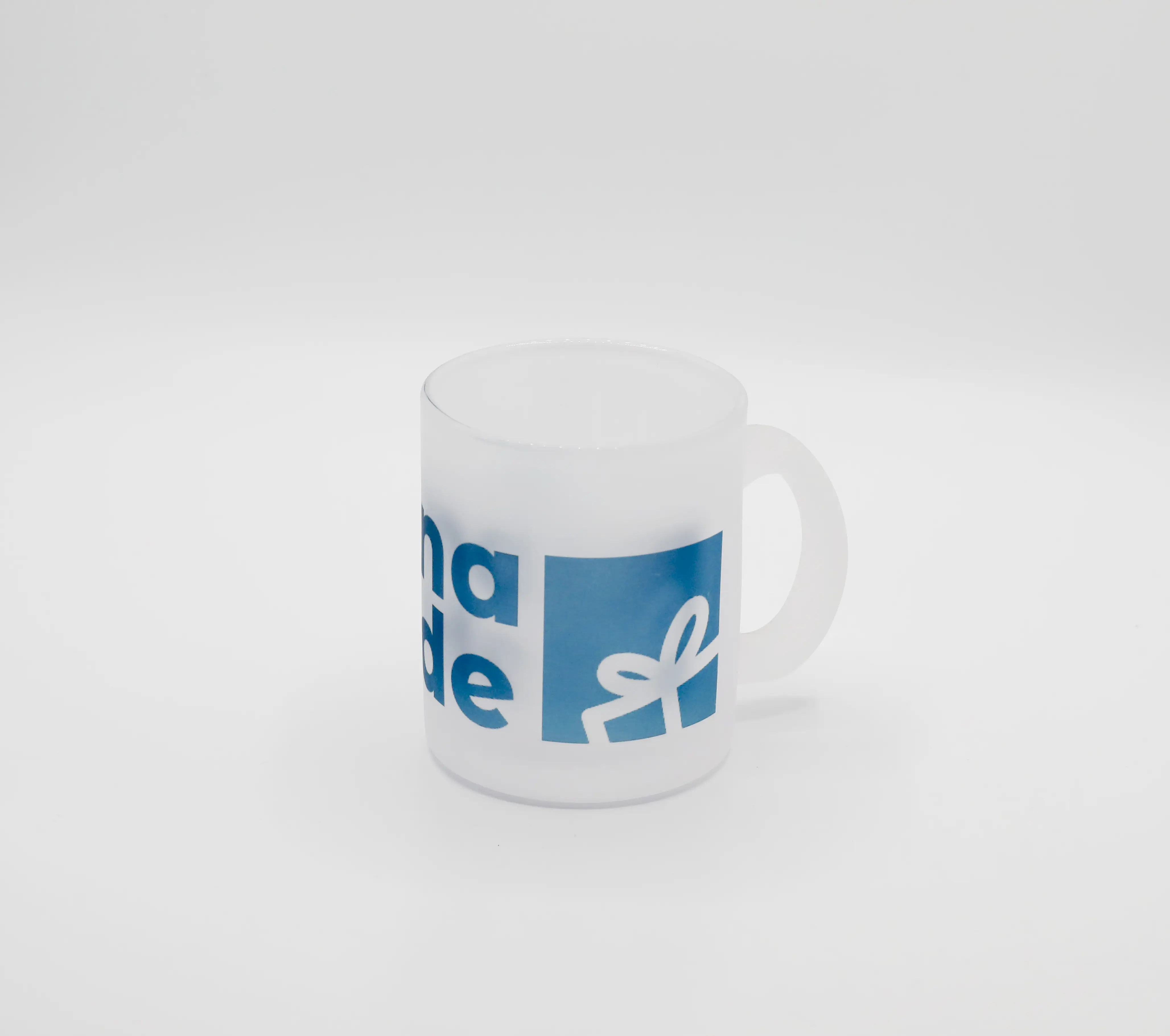 Glastasse satiniert inkl. Druck Glastasse satiniert inkl. Druck