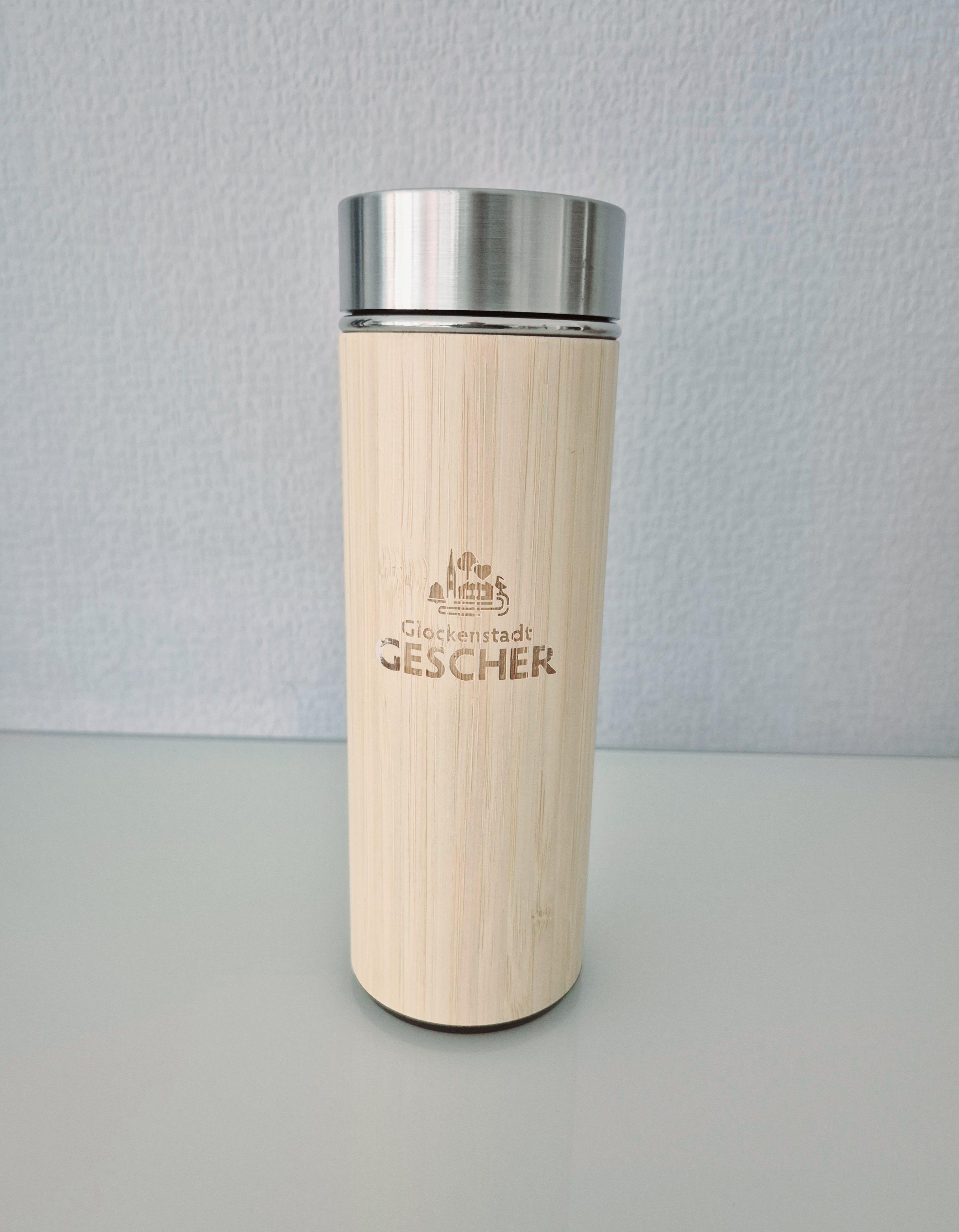 "Glockenstadt Gescher" - Isolierbecher aus Bambus / Thermosflasche 400ml "Glockenstadt Gescher" - Isolierbecher aus Bambus / Thermosflasche 400ml