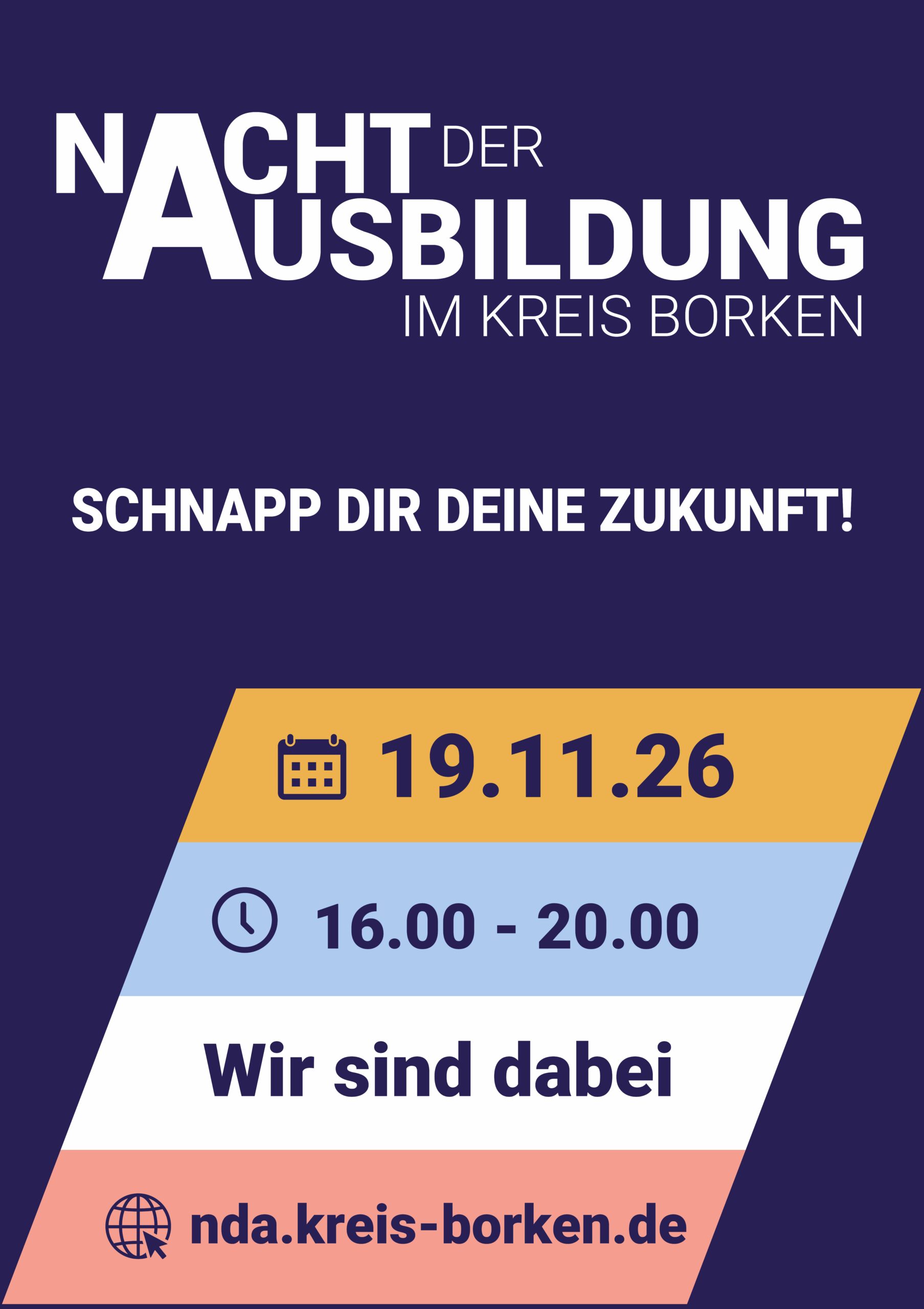 Banner DIN A1 mit Ösen rundum "Wir sind dabei"