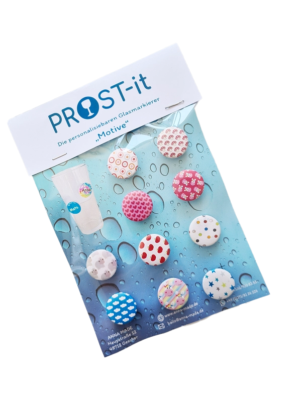 PROST-it Glasmakierer Set "Motive" für Gläser oder Flaschen PROST-it Glasmakierer Set "Motive" für Gläser oder Flaschen