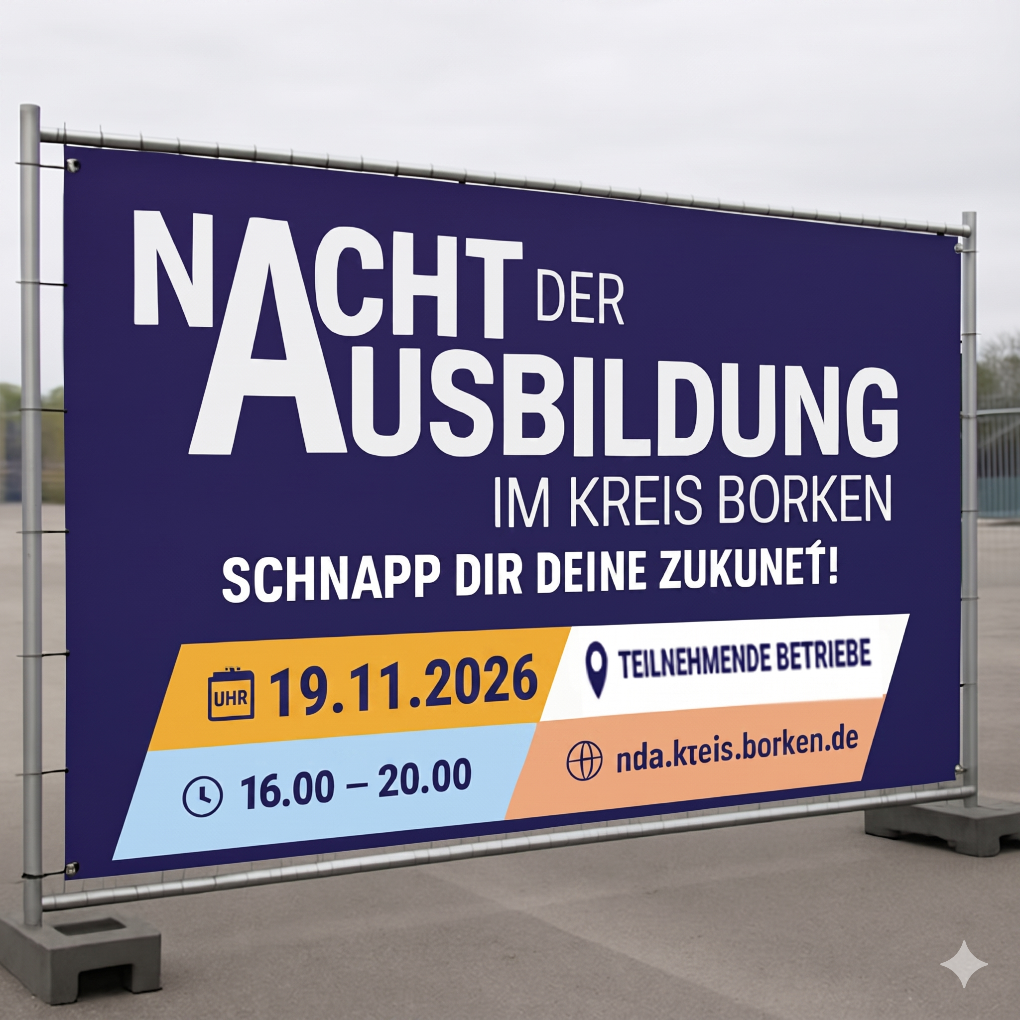 Bauzaunbanner "Bei allen teilnehmenden Betrieben"